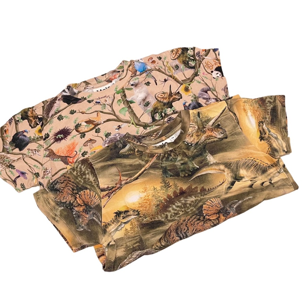 Molo Animal and Dino T-shirts, 100% organic cotton 🐼🦖